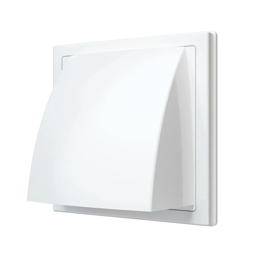 Выход стенной с обратным клапаном Era 1919К15.16ФВ, диаметр 150-160 мм, 190х190 мм, серый, пластик