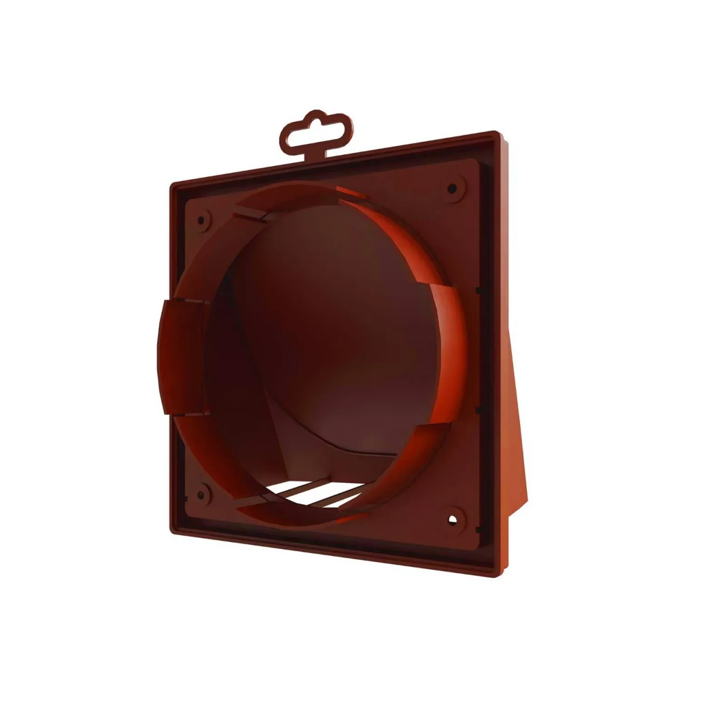 Выход стенной с обратным клапаном Era 1919К15.16ФВ, d150-160 мм, 190х190 мм, терракотовый, пластик