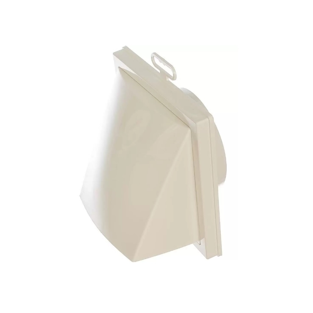 Выход стенной с обратным клапаном Era, диаметр 100 мм, 150х150 мм, слоновая кость, пластик, 1515К10ФВ