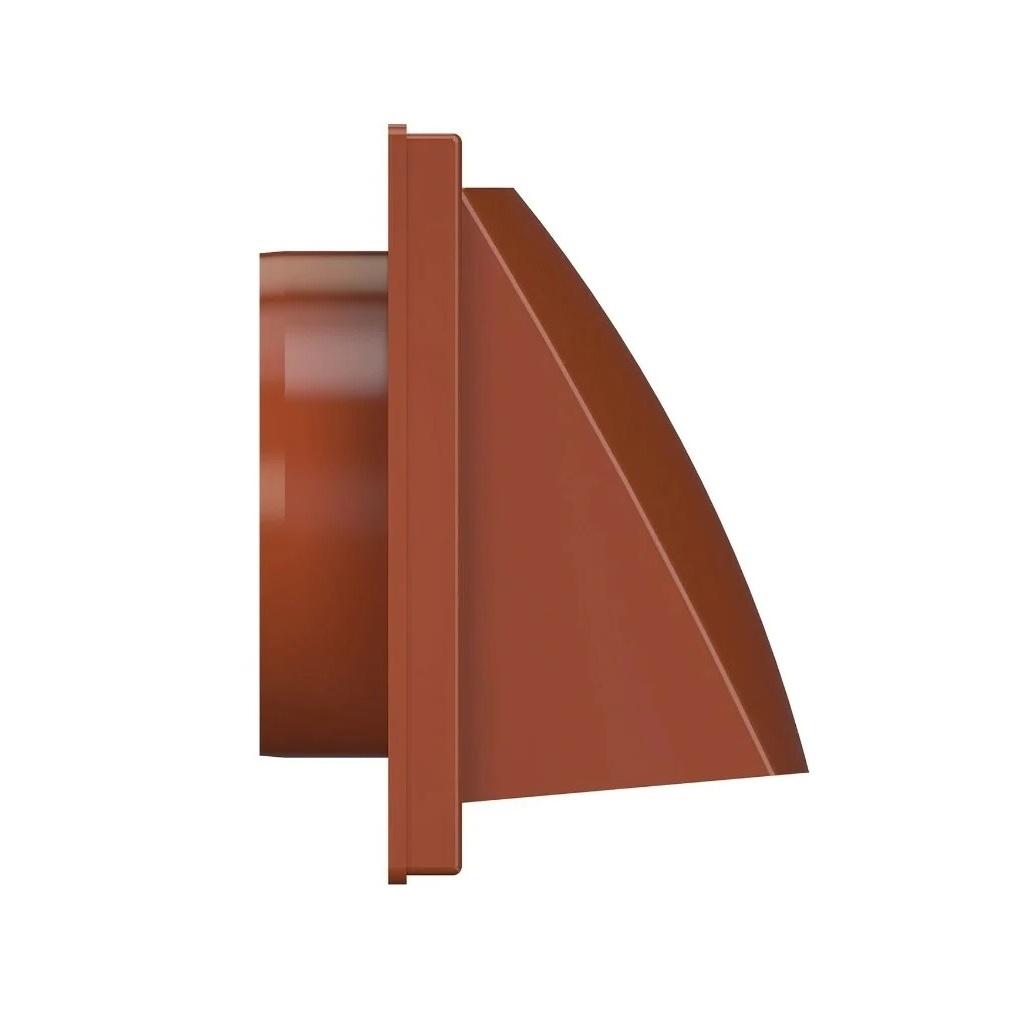 Выход стенной с обратным клапаном Era 1515К10ФВ, диаметр 100мм, 150х150 мм, терракотовый, пластик