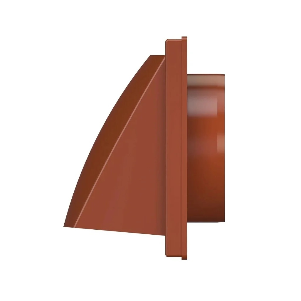 Выход стенной с обратным клапаном Era 1515К10ФВ, диаметр 100мм, 150х150 мм, терракотовый, пластик