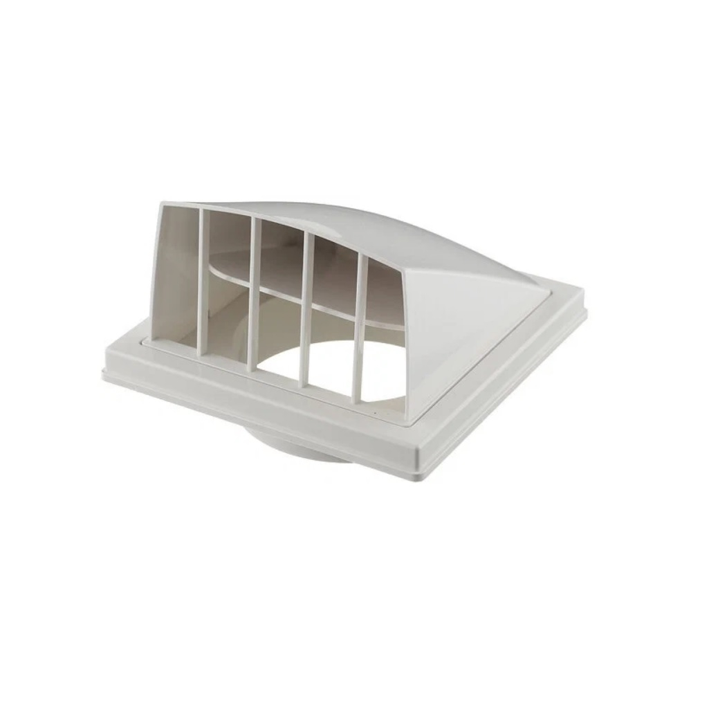 Выход стенной с обратным клапаном Era 1515К10ФВ, диаметр 100 мм, 150х150 мм, белый, пластик