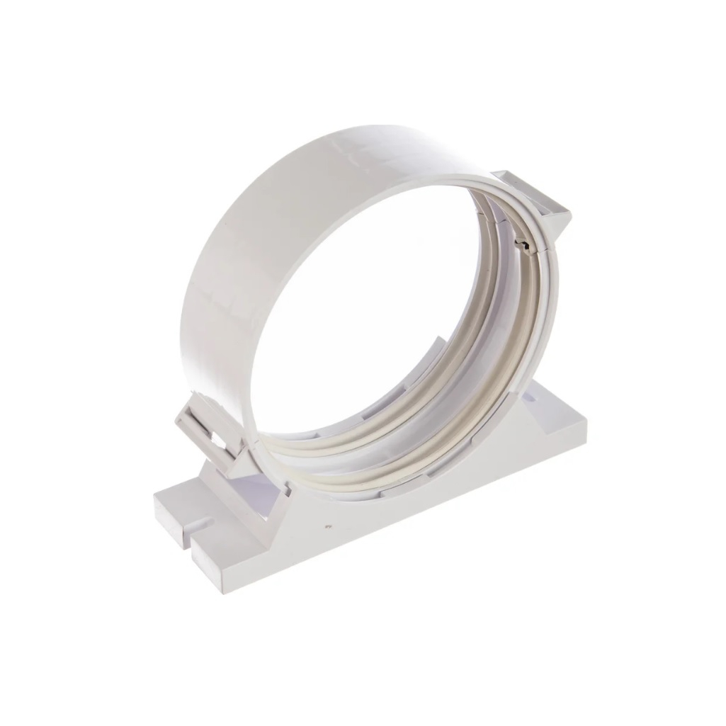 Держатель-соединитель круглого канала воздуховода Era 10ДСКП, диаметр 100 мм, 38х119х138 мм, белый