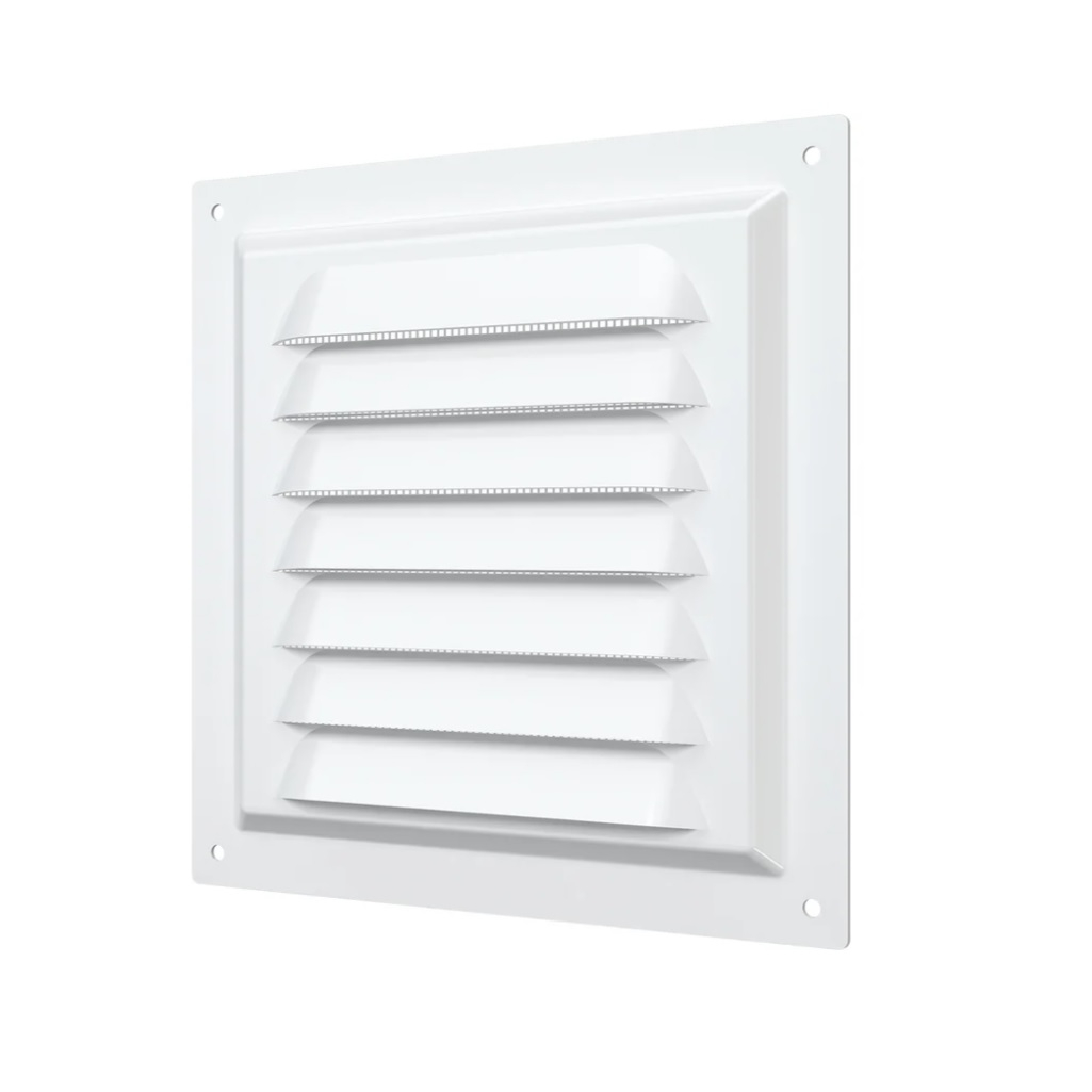 Решетка вентиляционная Era 1515МЭ с сеткой, 150х150 мм, сталь, белая