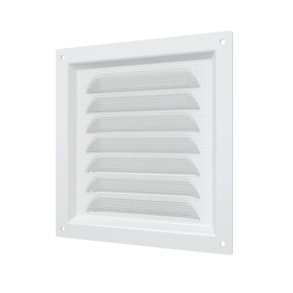 Решетка вентиляционная Era 1515МЭ с сеткой, 150х150 мм, сталь, белая