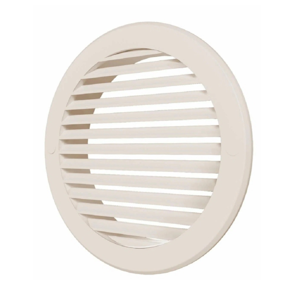 Решетка вентиляционная Era 15РКН, наружная, d 150 мм, пластик, круглая, слоновая кость