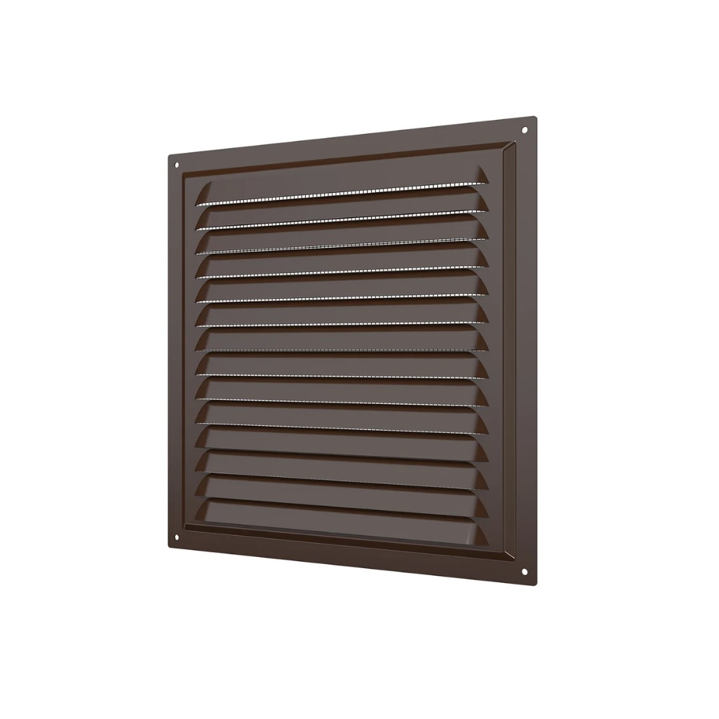 Решетка вентиляционная с сеткой Era 2020МЭ, 200х200 мм, сталь, коричневая