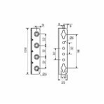 Стяжка кроватная Mesan 102-08-13, L128х25 мм, толщина 1.2 мм, цинк, в упаковке 4 штуки
