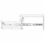 Направляющие для ящиков MF, шариковые, с доводчиком, 350 мм, Н 45 мм