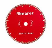 Диск алмазный Almarez Турбо 230х2.0х22.2 мм, по бетону, камню, кирпичу 301230