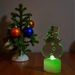 Фигура светодиодная NEON-NIGHT  Снеговик в шляпе, 2D 501-043 RGB, на подставке, высота 10 см 