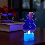 Фигура светодиодная NEON-NIGHT  Снеговик в шляпе, 2D 501-043 RGB, на подставке, высота 10 см 