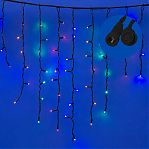 Гирлянда светодиодная Uniel ULD-B3010-200-TBK MULTI IP67 UL-00003933, бахрома, разноцветная, 3 м