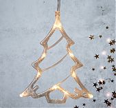 Фигура светодиодная Елочка Uniel ULD-H1620-010,  подвесная, на батарейках, Теплый свет UL-00007254, высота 20 см