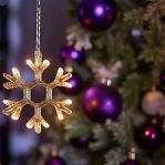 Фигура светодиодная Снежинка Uniel ULD-H1819-012 подвесная, на батарейках, Теплый свет UL-00007251, высота 19 см