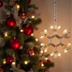 Фигура светодиодная Снежинка Uniel ULD-H1819-012 подвесная, на батарейках, Теплый свет UL-00007251, высота 19 см