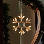 Фигура светодиодная Снежинка Uniel ULD-H1819-012 подвесная, на батарейках, Теплый свет UL-00007251, высота 19 см