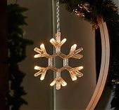 Фигура светодиодная Снежинка Uniel ULD-H1819-012 подвесная, на батарейках, Теплый свет UL-00007251, высота 19 см