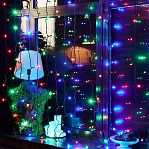 Гирлянда светодиодная UNIEL ULD-C2030-240/TBK MULTI UL-00003937, занавес, разноцветная, 3х2 м