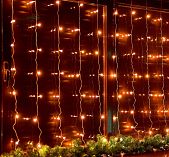 Гирлянда светодиодная Uniel ULD-C3020-160/DTA AMBER , IP20, занавес, Янтарный свет UL-00012095, 3 м