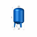 Гидроаккумулятор Vodos WTR VS00199, вертикальный, 300 л, 10 бар, G 11/4", мембрана, синий