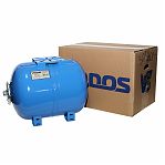 Бак мембранный Vodos Base 50 HOR, VS00247, горизонтальный, 50 л, 10 бар, G 1", для водоснабжения, голубой