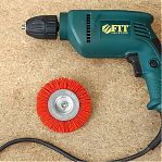 Корщетка-колесо FIT 38607, для дрелей, хвостовик 6 мм, диаметр 75 мм