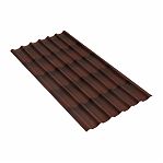 Черепица битумная Ондулин коричневый, листовая, для оформления кровли, 950х2000 мм