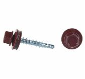 Саморез кровельный темная вишня RAL 3005 4.8х51 мм