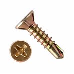 Саморез со сверлом для оконного профиля 3.9х13 мм, желтый цинк, 1 кг