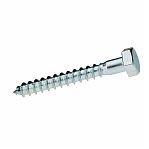 Саморез глухарь 6х50 мм, М6, сантехнический, внешний шестигранник, оцинкованная сталь