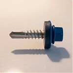 Саморез кровельный, по металлу, со сверлом, синий RAL 5005, 5.5х25 мм