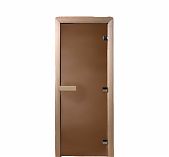 Дверь для бани Doorwood Бронза 1900х700, хвоя, матовое стекло 6 мм, 2 петли