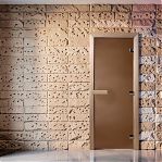 Дверь для бани Doorwood Бронза 1900х700, хвоя, матовое стекло 6 мм, 2 петли