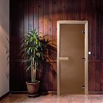 Дверь для бани Doorwood Бронза 1900х700, хвоя, матовое стекло 6 мм, 2 петли