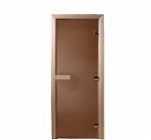 Дверь для бани Doorwood Бронза 1900х700 мм, хвоя, матовое стекло 6 мм, 2 петли
