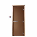 Дверь для бани Doorwood Теплая Ночь Бронза 1900х700 мм, хвоя, матовое стекло 8 мм, 3 петли