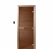 Дверь для бани Doorwood Теплый день Бронза 1900х700 мм, сосна, стекло 8 мм, 3 петли