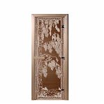 Дверь для бани Doorwood Березка Бронза 1900х700 мм, ольха, стекло 8 мм, 3 петли