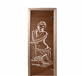 Дверь для бани Doorwood Искушение Бронза 1900х700 мм, хвоя, стекло 6 мм, 2 петли