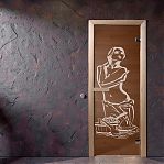 Дверь для бани Doorwood Искушение Бронза 1900х700 мм, хвоя, стекло 6 мм, 2 петли