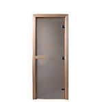 Дверь для бани Doorwood Графит 1900х700 мм, хвоя, матовое стекло 6 мм, 2 петли