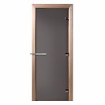Дверь Doorwood Графит 1900х700 мм матовое стекло 8 мм, 3 петли