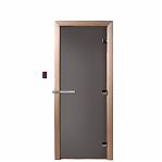 Дверь для бани Doorwood Графит 1900х700 мм, ольха, матовое стекло 8 мм, 3 петли