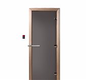 Дверь для бани Doorwood Графит 1900х700 мм, ольха, матовое стекло 8 мм, 3 петли