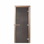 Дверь для бани Doorwood Сумерки Графит 1900х700 мм, хвоя, матовое стекло 8 мм, 3 петли