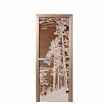 Дверь для бани Doorwood Рассвет Бронза 1900х700 мм, ольха, стекло 8 мм, 3 петли