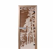 Дверь для бани Doorwood Рассвет Бронза 1900х700 мм, ольха, стекло 8 мм, 3 петли