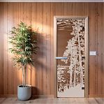 Дверь для бани Doorwood Рассвет Бронза 1900х700 мм, ольха, стекло 8 мм, 3 петли