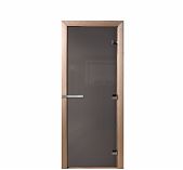 Дверь для бани Doorwood Графит 1900х700 мм, ольха, стекло 8 мм, 3 петли